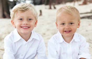 Two brothers smiling